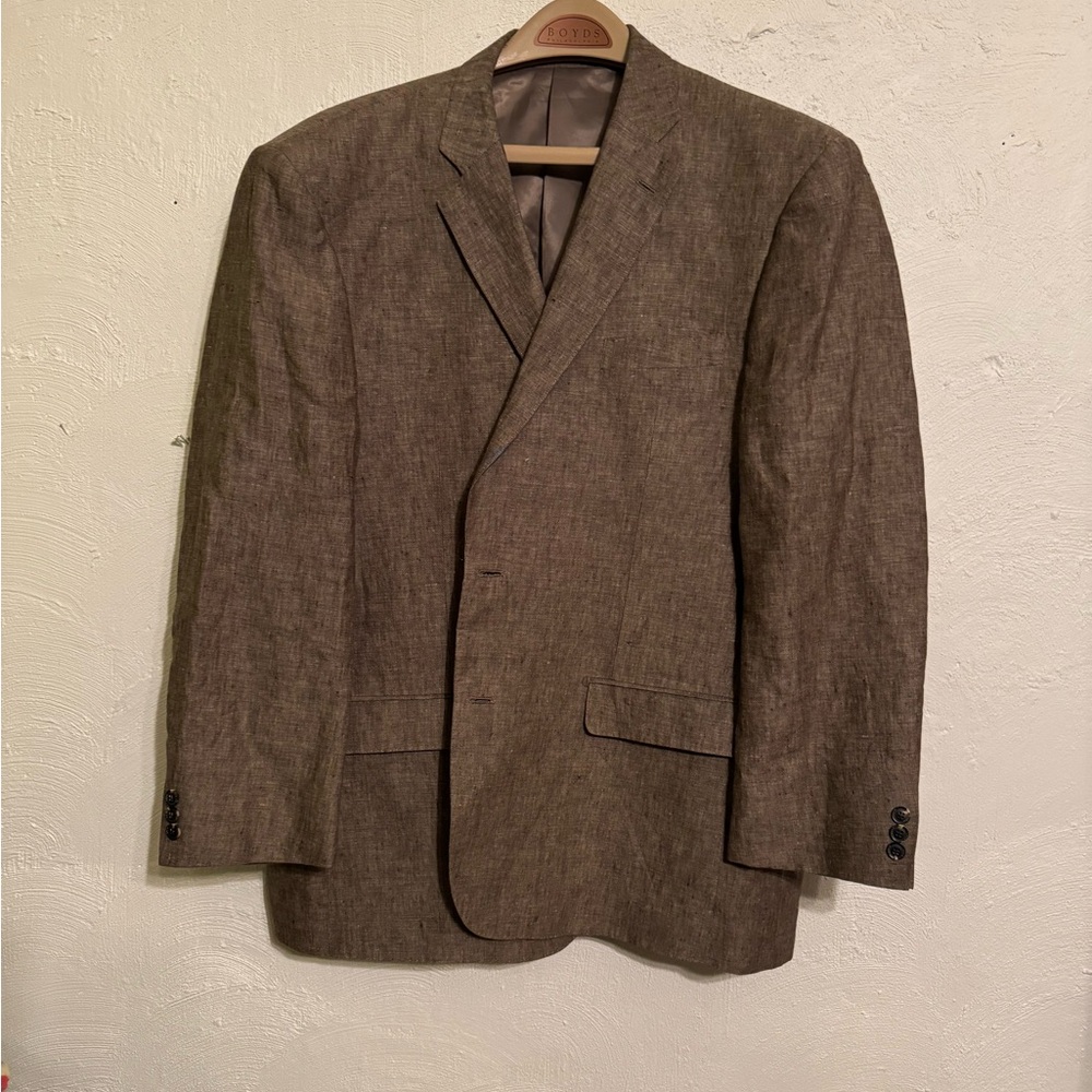Enzo Angiolini Brown Linen-Blend Sport Coat